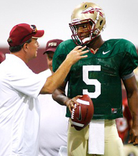 Coach Jimbo Fisher and Jameis Winston